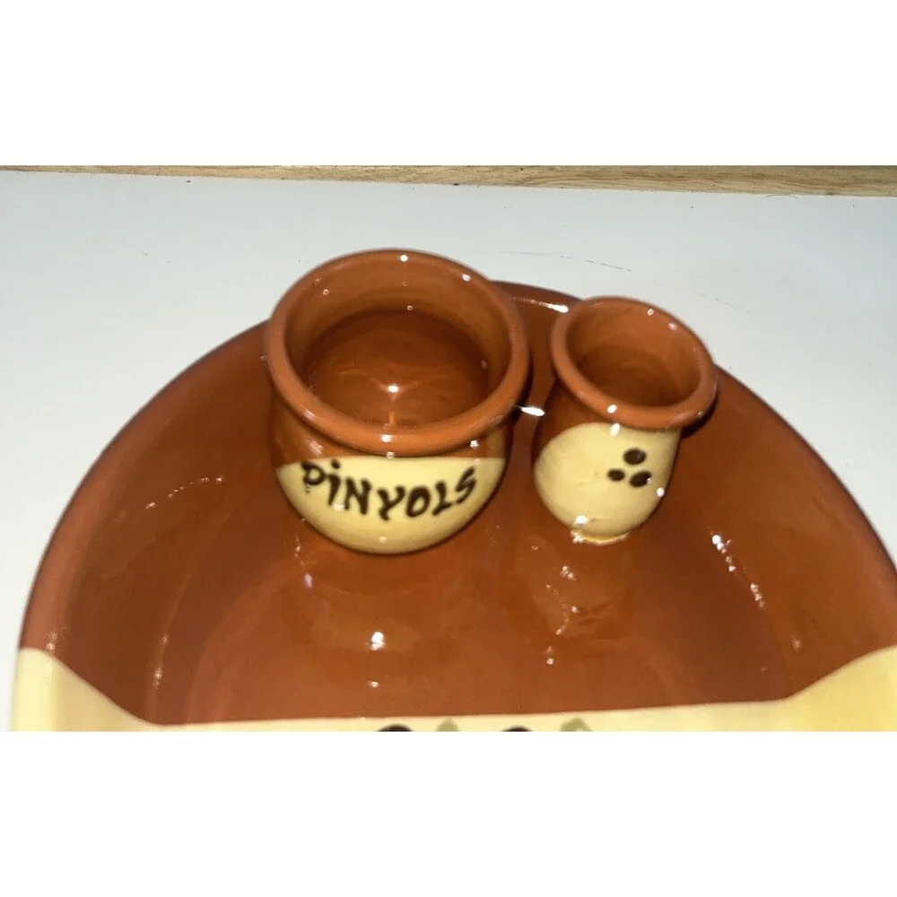Traditional Art Pottery French Olive Dish Bowl Pinyols Unbranded Vintage